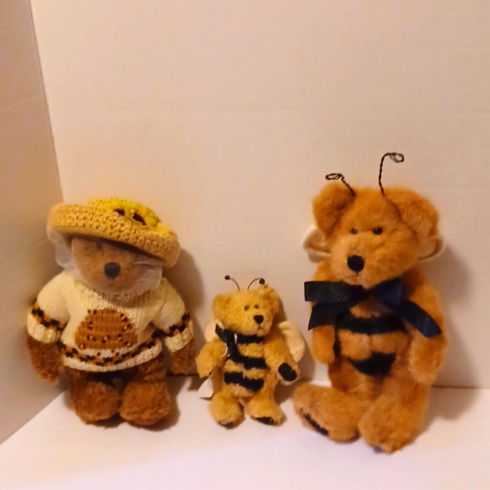 NEVER USED 3 PLUSH 🐝 BOYD'S HUNEY B KEEPER, BIBI AND BEE BEAR CLOVER BUZZOFF